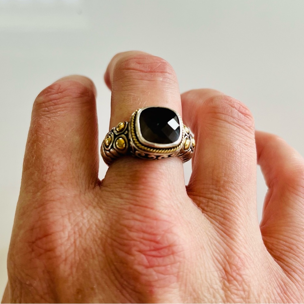 EFFY Smoky Quartz Silver & Gold Ring
